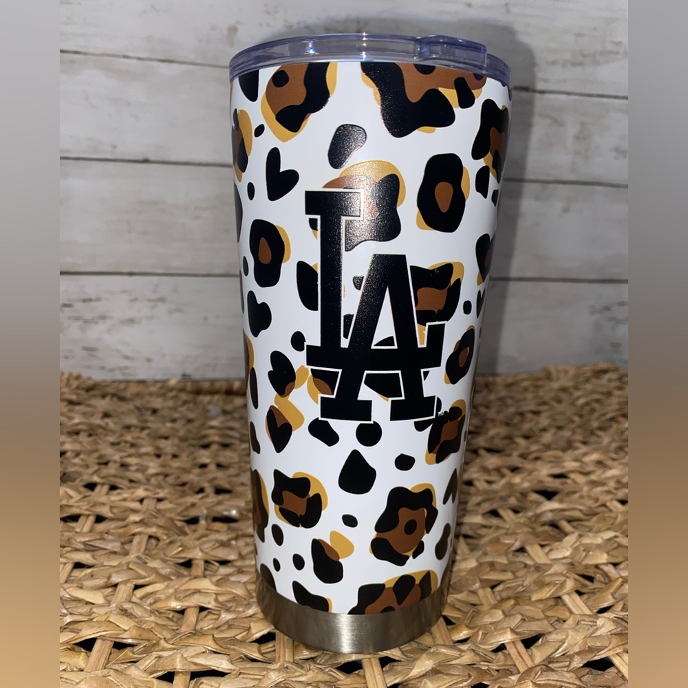 Logobrands LA Dodgers Gameday Leopard Print Tumbler 20oz NWT